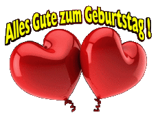 Messages German Alles Gute zum Geburtstag Luftballons - Konfetti 005 