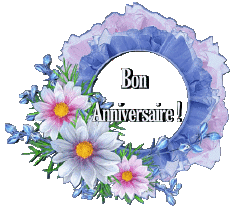 Messagi Francese Bon Anniversaire Floral 020 