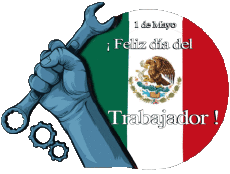 Mensajes Español 1 de Mayo Feliz día del Trabajador - México 