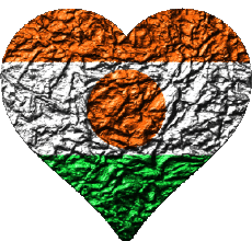 Drapeaux Afrique Niger Coeur 