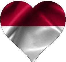 Flags Asia Indonesia Heart 