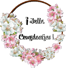 Nachrichten Spanisch Feliz Cumpleaños Floral 017 