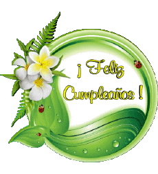 Nachrichten Spanisch Feliz Cumpleaños Floral 011 