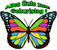 Mensajes Alemán Alles Gute zum Geburtstag Schmetterlinge 002 