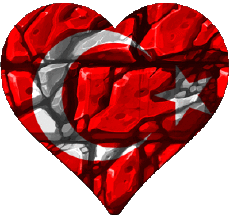 Banderas Asia Turquía Corazón 