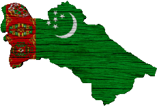 Bandiere Asia Turkmenistan Carta Geografica 