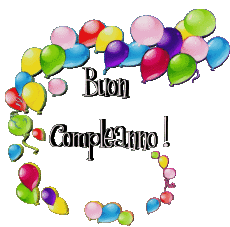 Mensajes Italiano Buon Compleanno Palloncini - Coriandoli 012 
