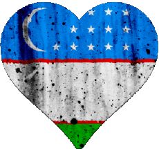 Drapeaux Asie Ouzbékistan Coeur 