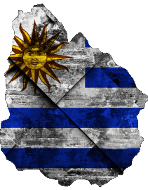 Flags America Uruguay Map 