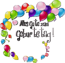 Messages German Alles Gute zum Geburtstag Luftballons - Konfetti 012 