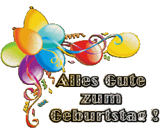 Messages German Alles Gute zum Geburtstag Luftballons - Konfetti 002 