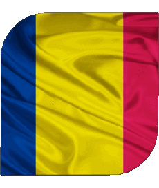 Drapeaux Afrique Tchad Carré 