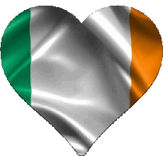 Drapeaux Europe Irlande Coeur 