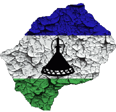 Banderas África Lesoto Mapa 
