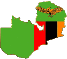 Bandiere Africa Zambia Carta Geografica 