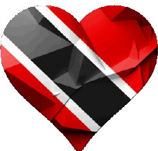Bandiere America Trinité et Tobago Cuore 