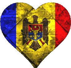 Banderas Europa Moldavia Corazón 