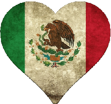 Banderas América México Corazón 