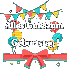 Messages German Alles Gute zum Geburtstag Luftballons - Konfetti 006 
