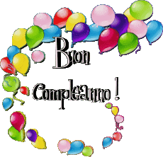 Nachrichten Italienisch Buon Compleanno Palloncini - Coriandoli 012 