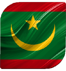 Drapeaux Afrique Mauritanie Carré 
