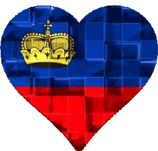 Drapeaux Europe Liechtenstein Coeur 