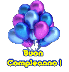 Nachrichten Italienisch Buon Compleanno Palloncini - Coriandoli 004 