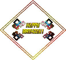 Messages Anglais Happy Birthday Abstract - Geometric 003 