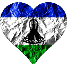 Banderas África Lesoto Corazón 