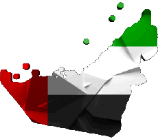 Bandiere Asia Emirati Arabi Uniti Carta Geografica 