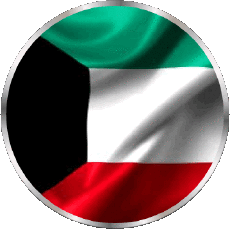 Drapeaux Asie Koweït Rond 