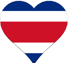 Drapeaux Amériques Costa Rica Coeur 