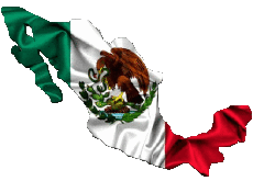 Fahnen Amerika Mexiko Karte 
