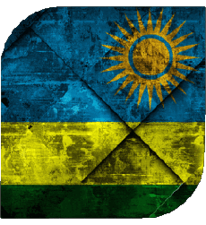 Flags Africa Rwanda Square 