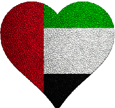 Bandiere Asia Emirati Arabi Uniti Cuore 