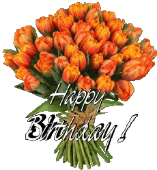 Nachrichten Englisch Happy Birthday Floral 012 