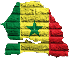 Banderas África Senegal Mapa 