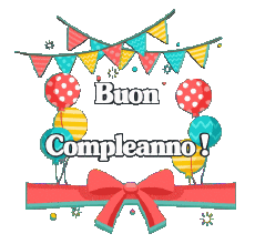Nachrichten Italienisch Buon Compleanno Palloncini - Coriandoli 006 