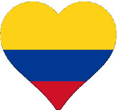 Bandiere America Colombia Cuore 