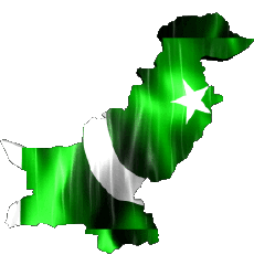 Flags Asia Pakistan Map 