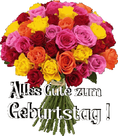 Messages German Alles Gute zum Geburtstag Blumen 016 