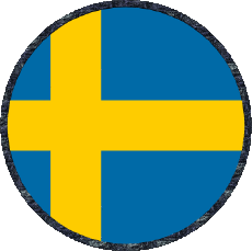 Flags Europe Sweden Round 