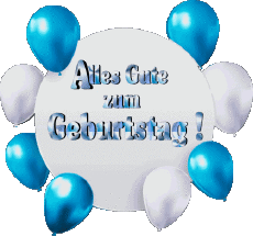 Messages Allemand Alles Gute zum Geburtstag Luftballons - Konfetti 010 