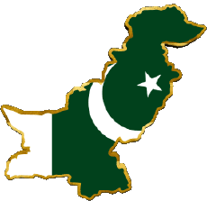 Fahnen Asien Pakistan Karte 