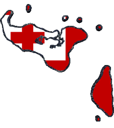 Banderas Oceanía Tonga Mapa 