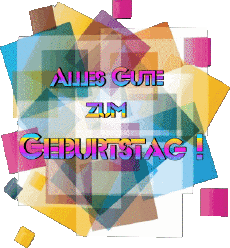 Messages German Alles Gute zum Geburtstag Zusammenfassung - geometrisch 015 