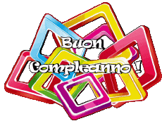 Nachrichten Italienisch Buon Compleanno Astratto - Geometrico 017 