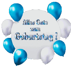 Messages Allemand Alles Gute zum Geburtstag Luftballons - Konfetti 010 