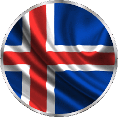 Flags Europe Iceland Round 