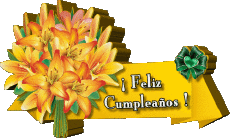 Nachrichten Spanisch Feliz Cumpleaños Floral 008 